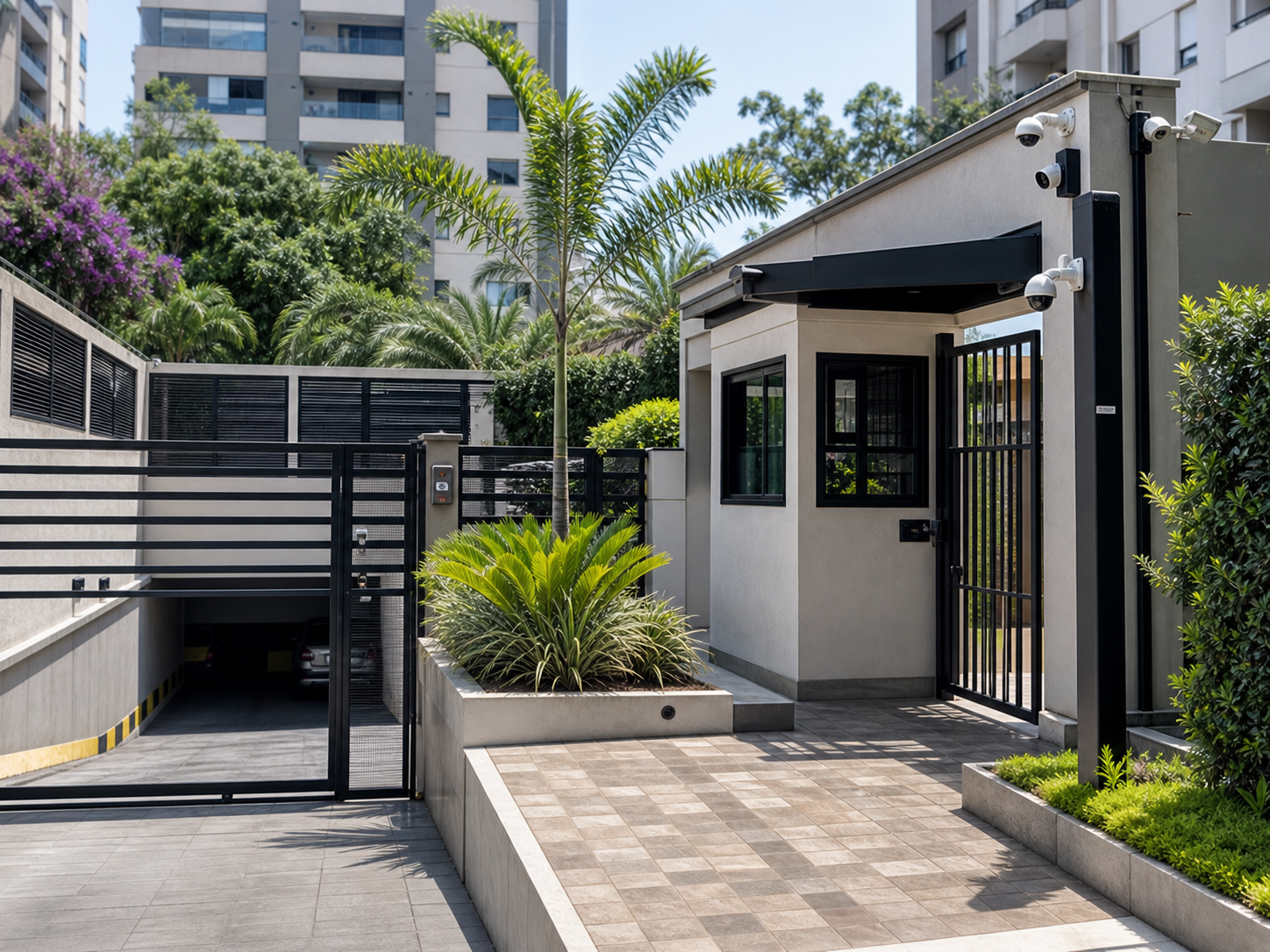 Projeto de seguranca em condominio com portaria e cameras