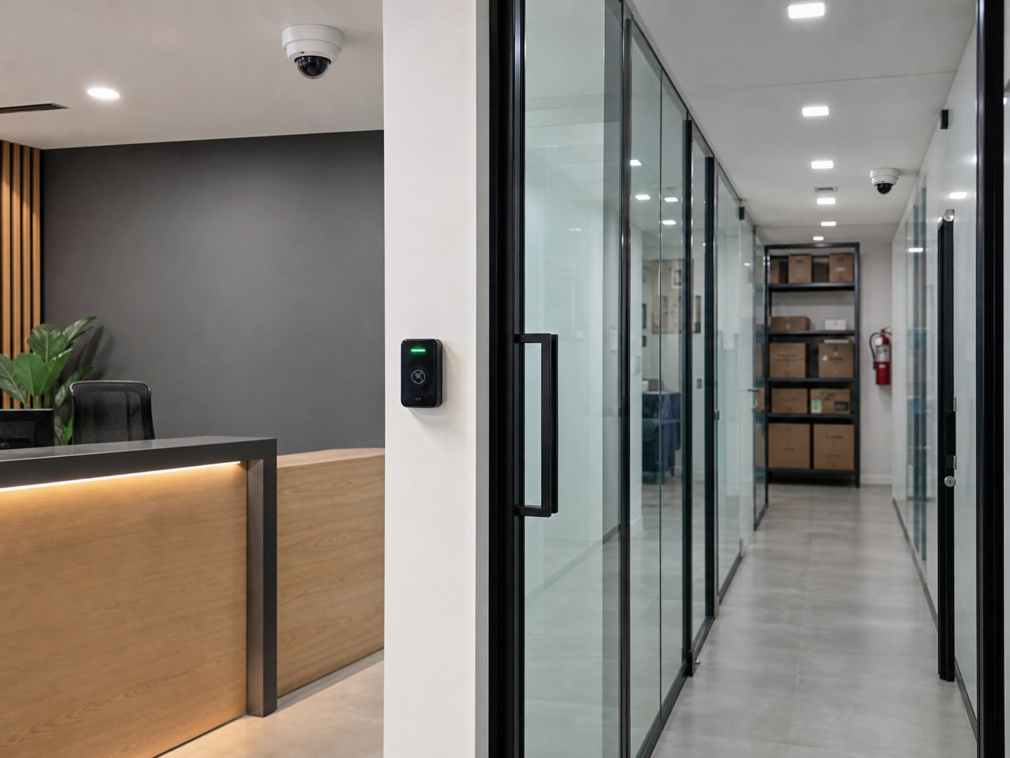 Projeto de seguranca em empresa com recepcao e acesso restrito